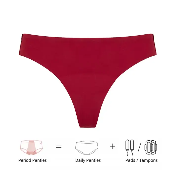 Bezšvové menštruačné tangá 4-vrstvové protiúnikové Bikiny Sexy nohavičky pre ženy s vysokým strihom rýchle vstrebávanie t-back