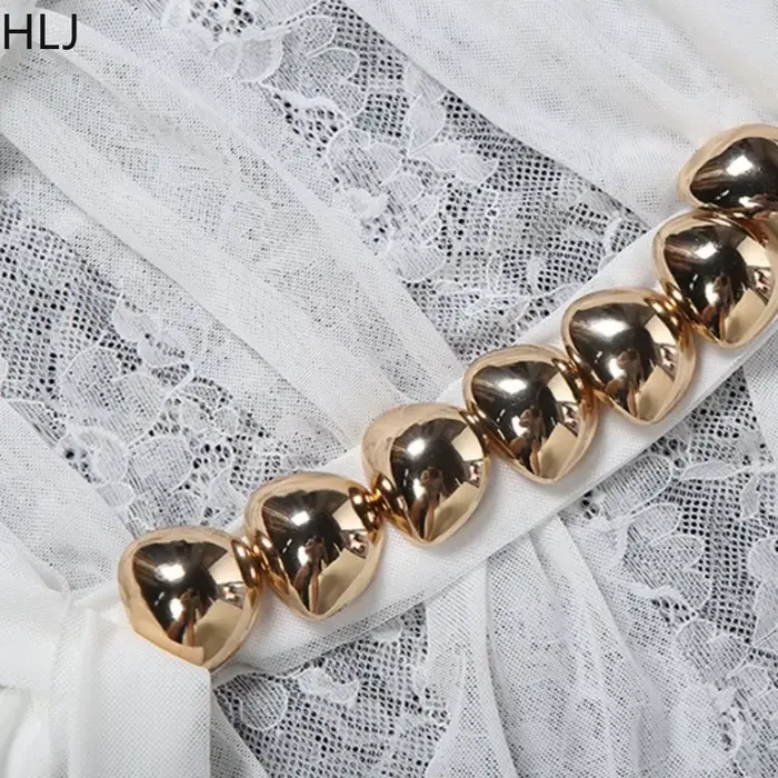 HLJ Sexy šaty s golierom pre ženy, hladká pletená priehľadný, bez rukávov, bez chrbta, pre klub, party, narodeniny, Vestidos