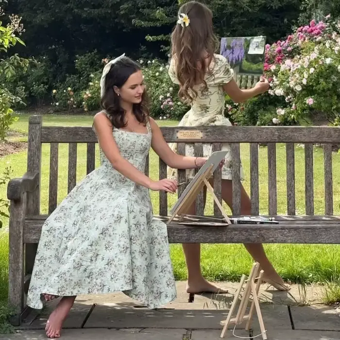Suninheart été élégant robe à lacets 2025 nouveautés imprimé fleuri robe mi-longue femmes robe Sexy 