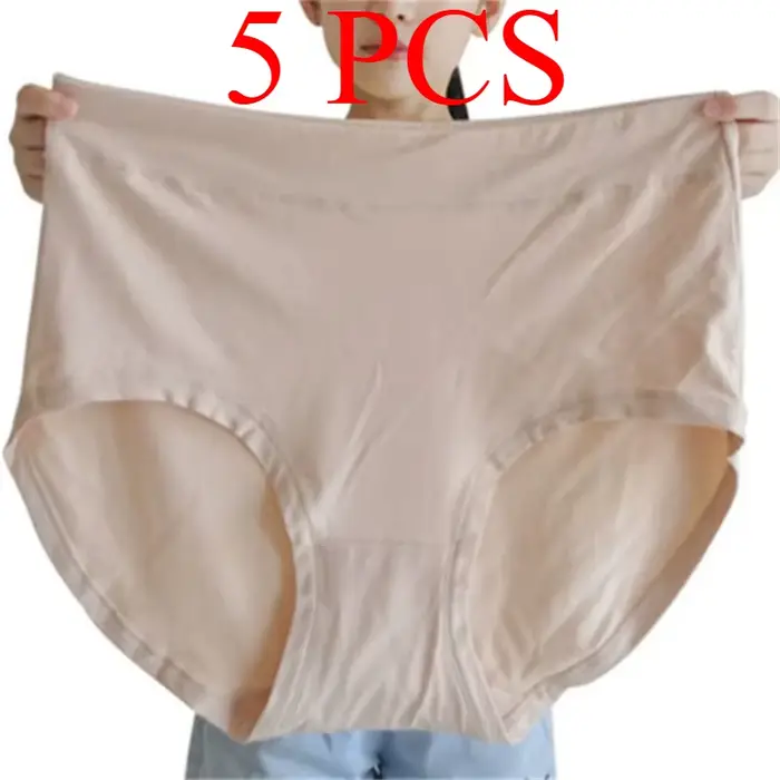 Lot de 5 culottes grande taille pour femme, en soie de lait, coupe triangle, pour femmes enceintes, 