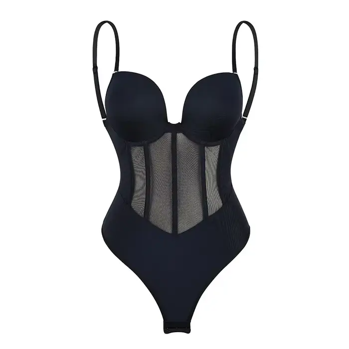 Dámske bez ramienok batérie oblek, body Shaper, kompresia, nahé späť, výčnelok, zoštíhľujúce spodná bielizeň, čierna, béžová, 1 kus, plus veľkosť