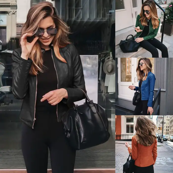 Veste bombardier Vintage en cuir PU pour femme, coupe-vent à fermeture éclair, mode décontractée, au