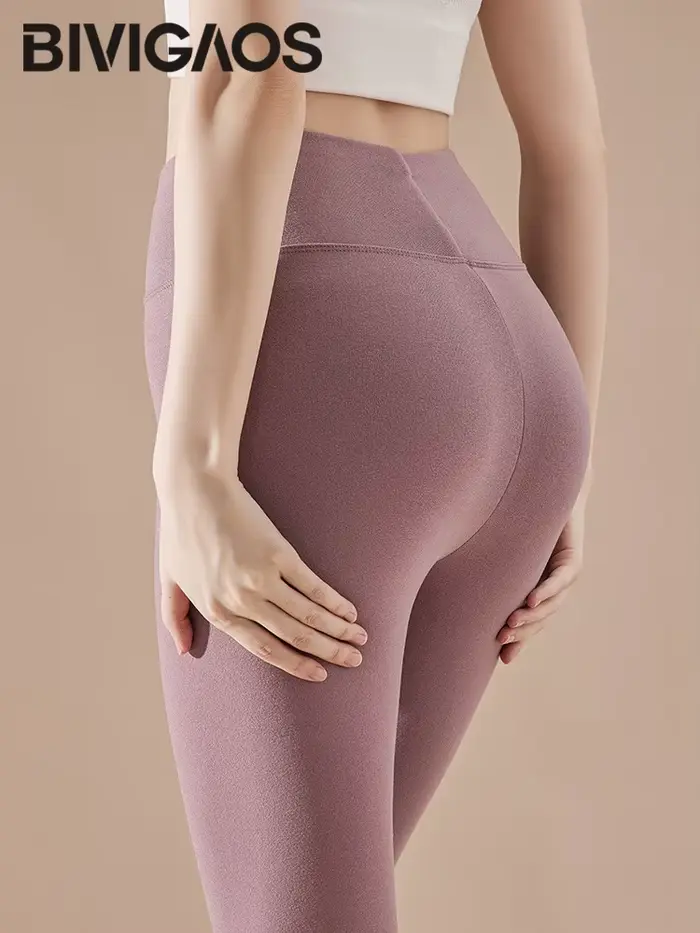 Legíny BIVIGAOS Polyester Elastan Čierna Khaki Fialová Ružová Šedá Príležitostné Jeseň Zimné Polar Bezšvové Veľkosti M L XL