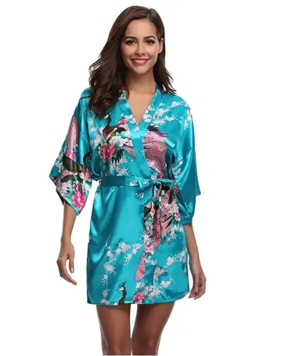 Rayon nočná košeľa pre ženu, kvetinové domáce oblečenie, príležitostné kimono, sexy, nadrozmerné 3XL