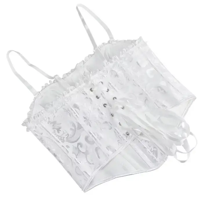 Bustier z polyesteru a elastanu s kvetinovou výšivkou pre ženy špeciálne príležitosti a elegantný každodenný štýl