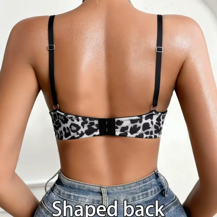 Sexy leopardový push-up podprsenka pre ženy