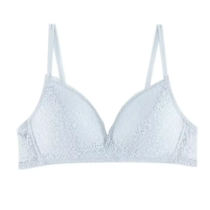 Dámska sexy čipka podprsenka, kvetinová podprsenka bez kostic, spodná bielizeň Dámske klobúky A B, jednofarebný Farba Mäkká podprsenka, trendy podprsenka