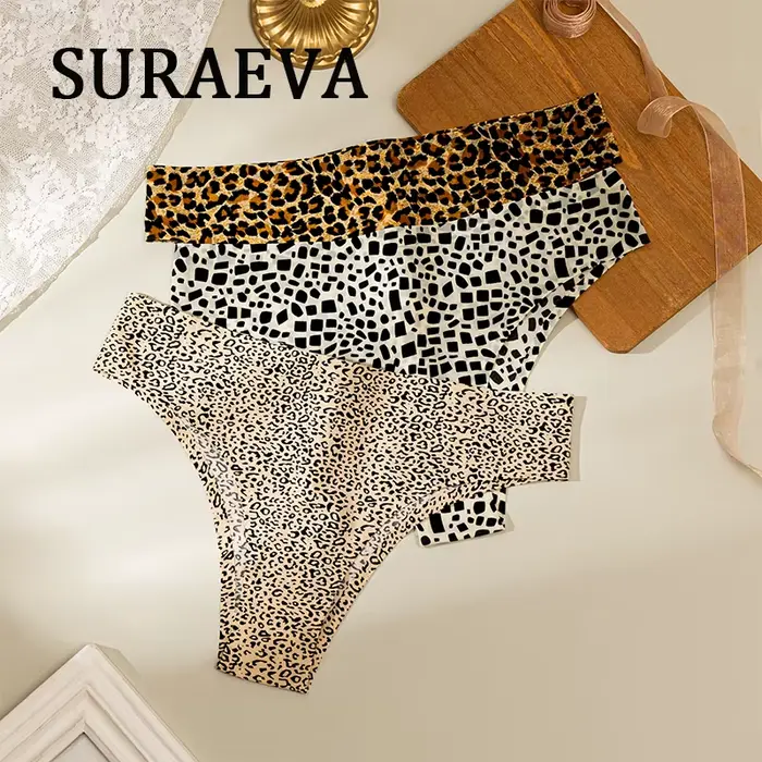 tangá sexy leopard pre ženy, bezšvové nohavičky, bavlna, rozkrok, pohodlné spodná bielizeň, bohatšie samice spodná bielizeň