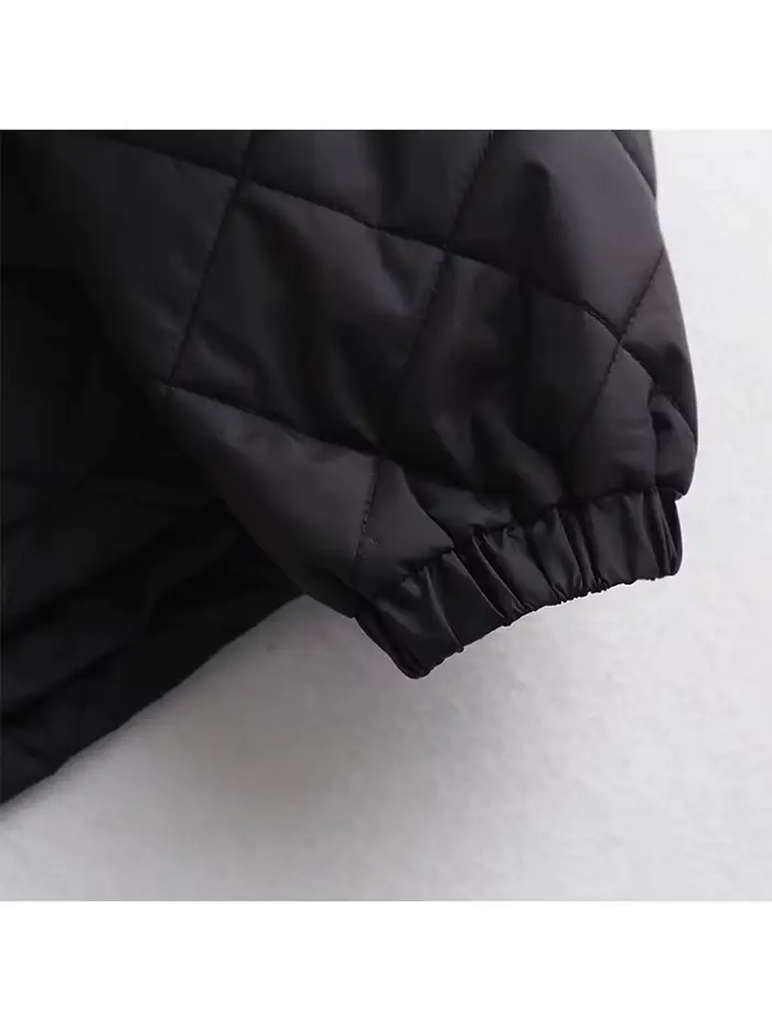 YENKYE – veste de vol matelassée surdimensionnée pour femme, manteau d'extérieur Vintage noir à manc