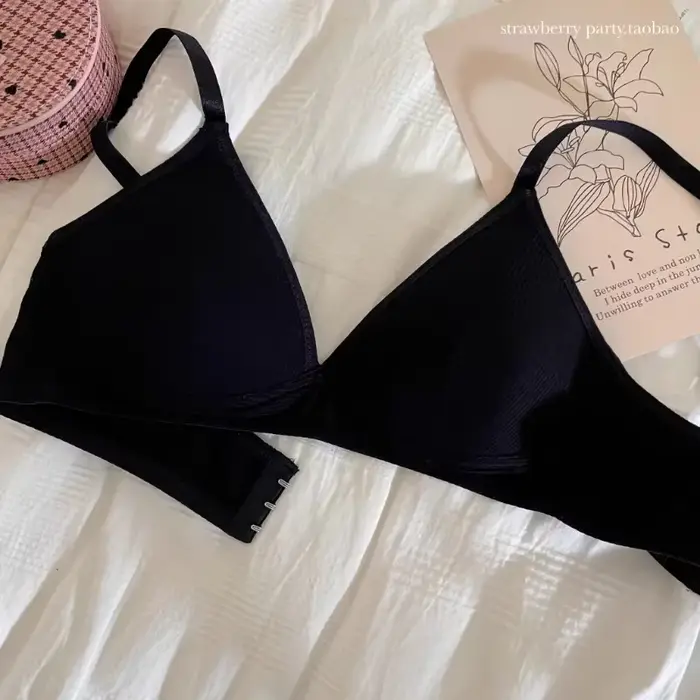 BANERDANNI Bralette de base parisienne |   Bretelles fixes et tissu respirant |   Petite Bust Contour Support Soutien-gorge triangle confortable sans fil