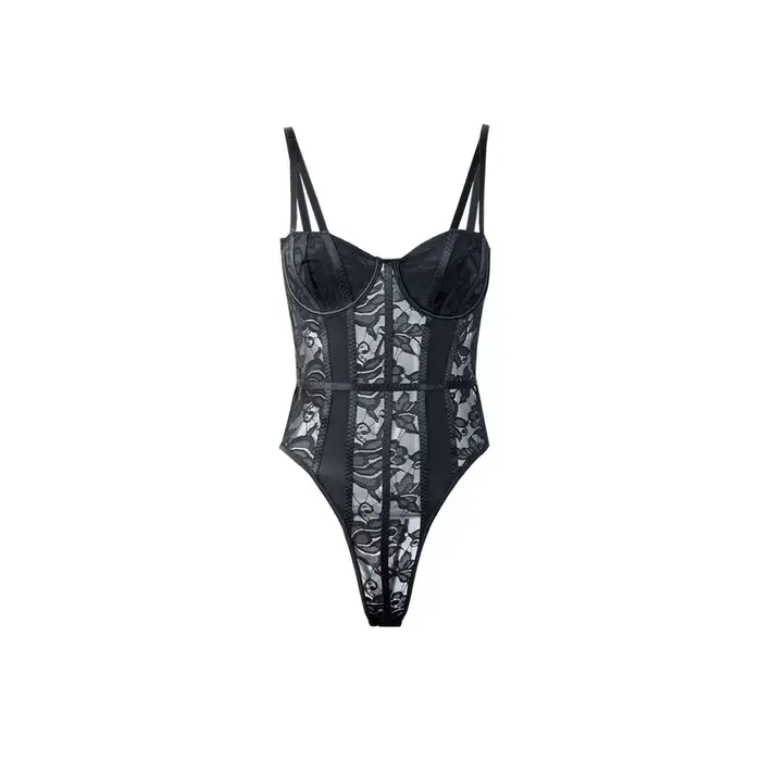Nouveau Body Sexy en Dentelle pour Femme – Haut Élégant et Moulant Côtelé pour l'Été