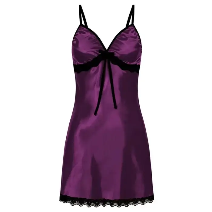 Dentelle soie Satin vêtements de nuit femmes Sexy Lingerie robe de nuit sans manches bretelles Mini 