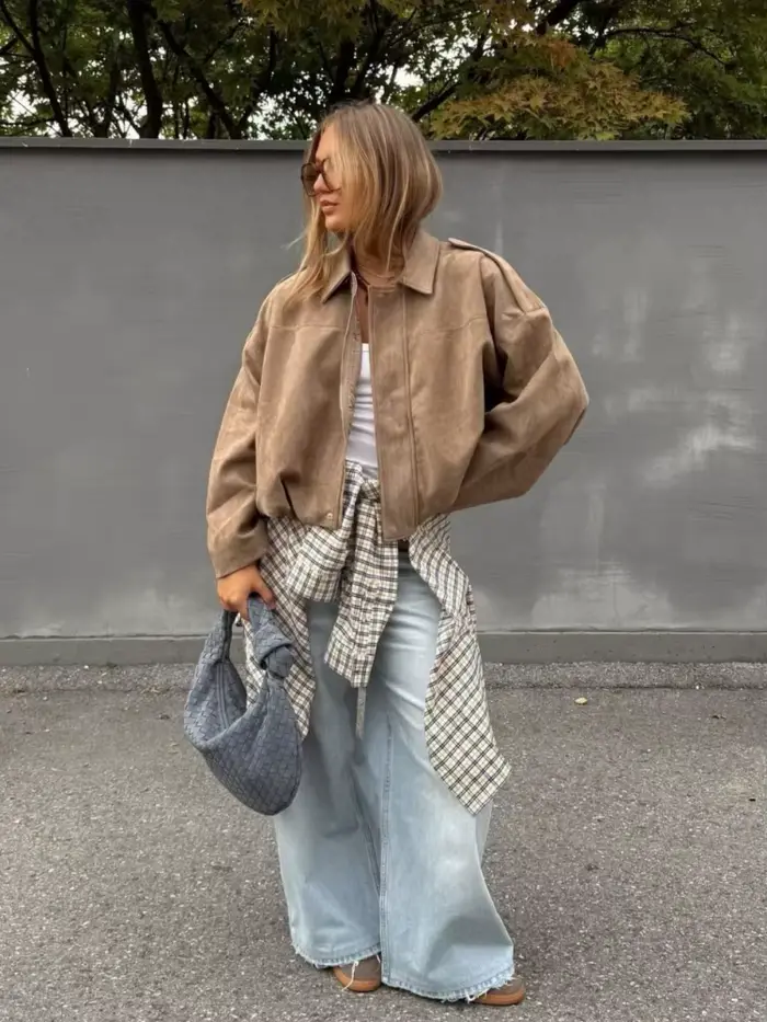 Dámska khaki semišová bunda