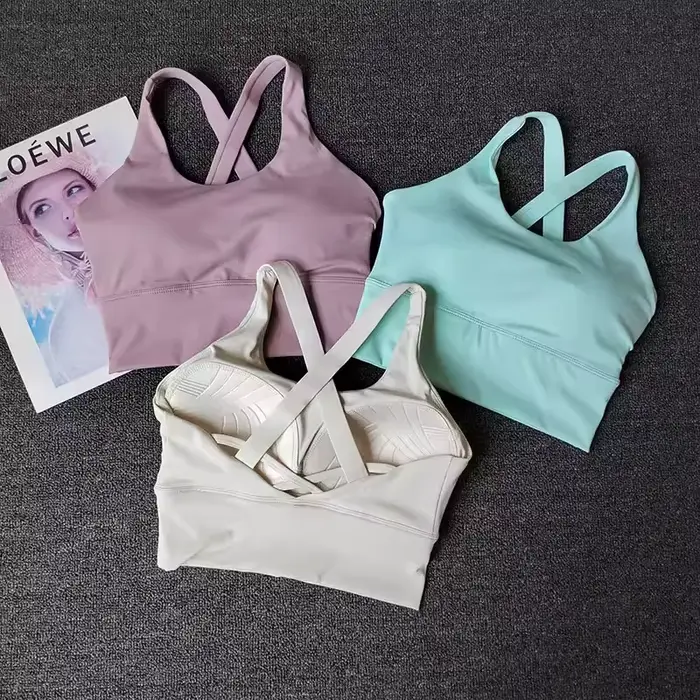 Dámska športová podprsenka s pevnými pohármi, backless tréningové tielko na beh, fitness, jogu a skákanie cez švihadlo