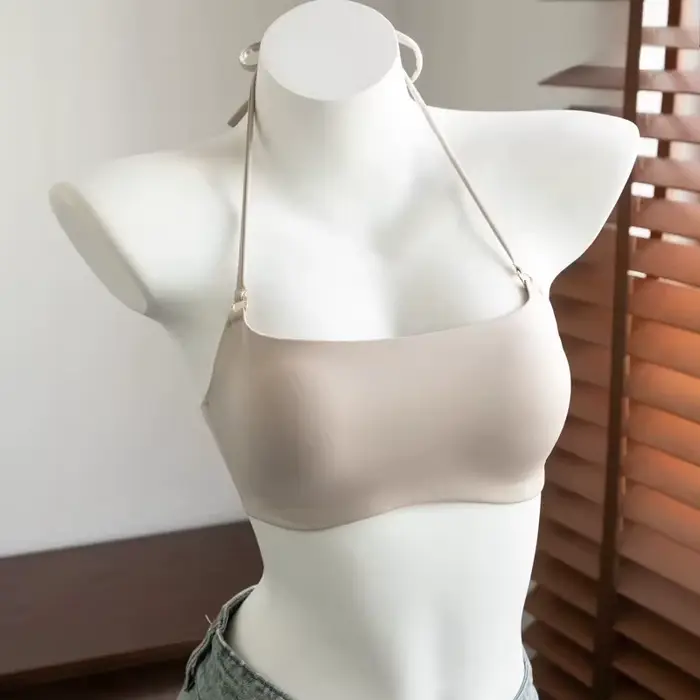 Dámska bezšvová a bezšvová Halter podprsenka, bez kostic, push-up, anti-sagging, mäkká a pohodlná, pre každodenné použitie, doma alebo v kancelárii, veľkosti S M L XL