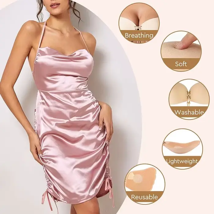 Neviditeľná lepiaca podprsenka pre ženy štýl sexy bez ramienok pre špeciálne príležitosti svadobné večierky gala