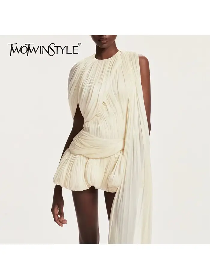 TWOTWINSTYLE – Dámske mini šaty z pleteniny s výstrihom