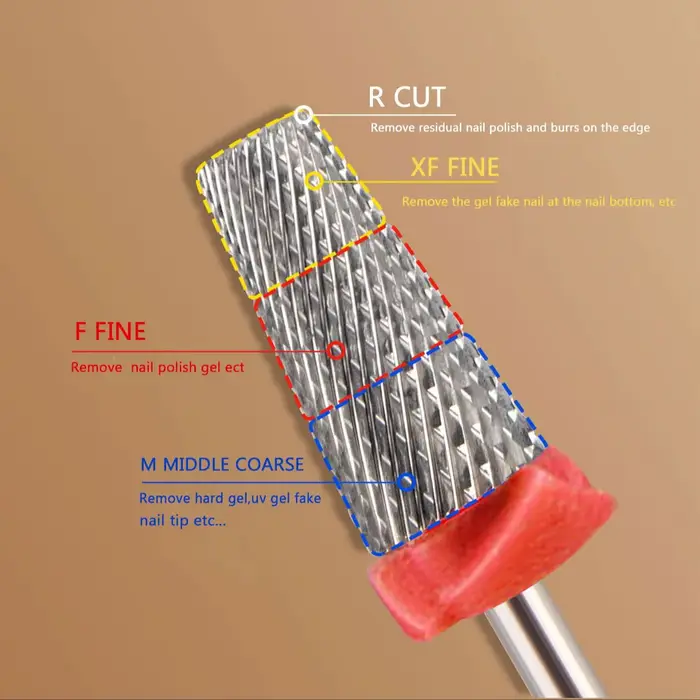 Forets à ongles en acier au tungstène, fraise pour enlever le gel des ongles, forets en diamant pour