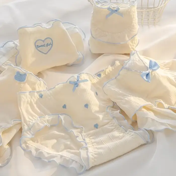 5 kusov bavlnené nohavičky pre ženy strednej veľkosti mäkké antibakteriálne nohavičky čistý rozkrok spodná bielizeň priedušné ženy typu baby bavlna pa