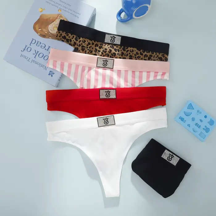 Sexy spodná bielizeň VS pre ženy, bezšvíkové čipkové nohavičky, pohodlné a priedušné žabky, vysoko pasované spodné prádlo Victoria's Secret