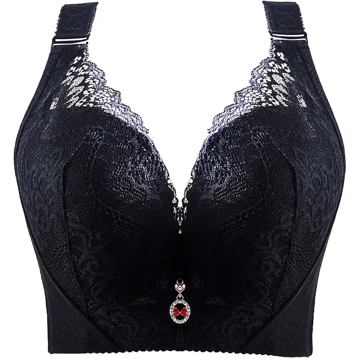 Soutien-gorge push-up grande taille sexy en dentelle avec armatures, couvrance complète, larges bret