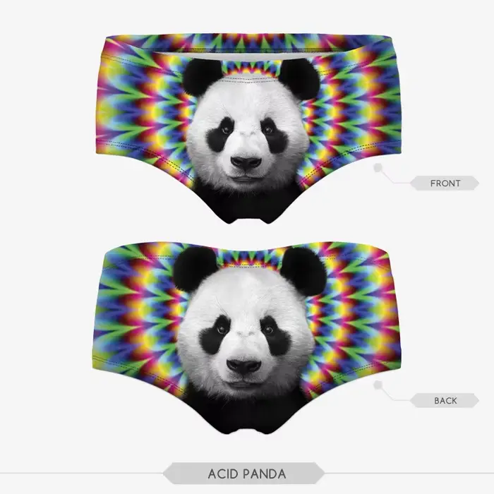 Sexy ružové 3D mačacie nohavičky pre ženy