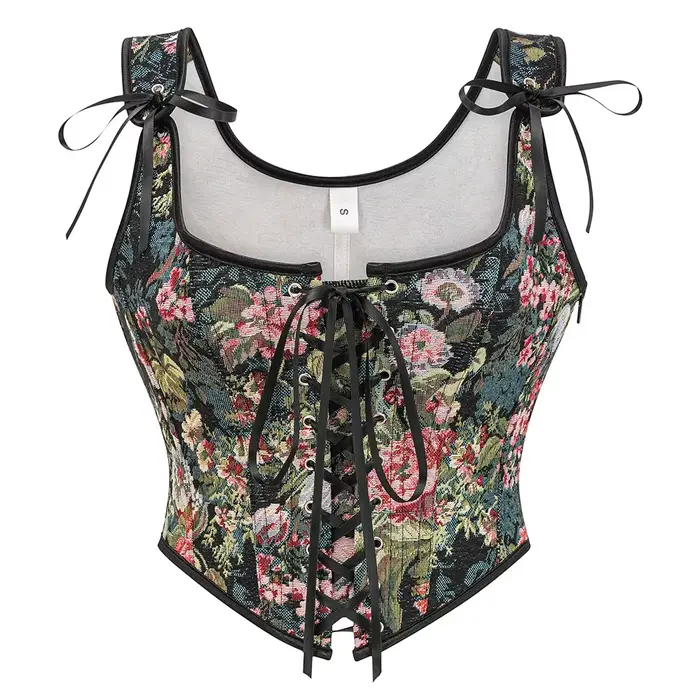 Corset de maintien de la taille à motifs floraux Renaissance pour femme Bustier sexy gothique vintage médiéval steampunk occasions spéciales