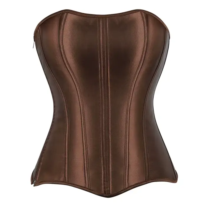 Femmes surbuste haut Corset noir blanc Satin Simple élégant Bustier gothique fermeture éclair taille