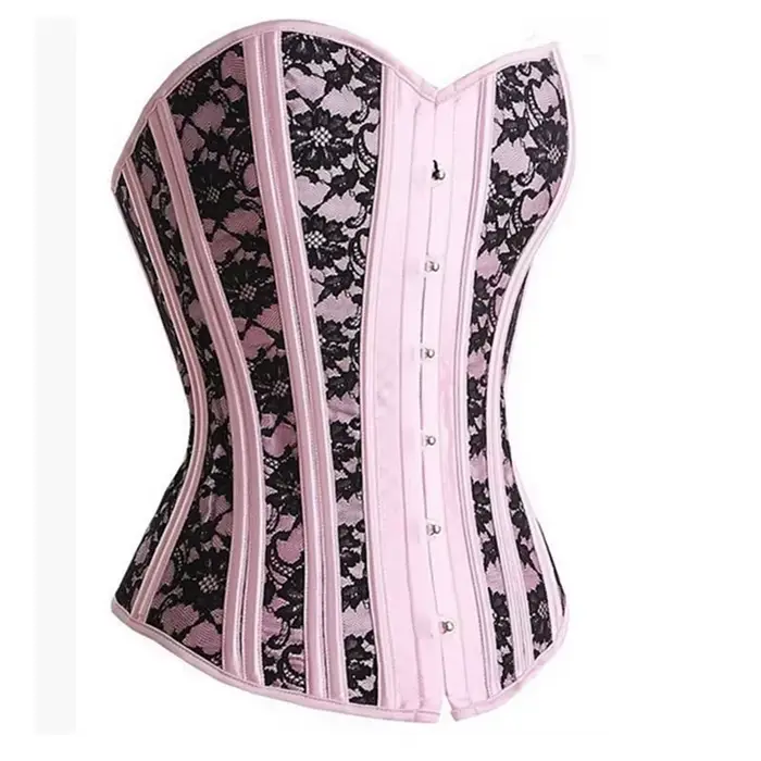 Corset rose haut bustier victorien surbuste princesse élégant Corsets haut Sexy dentelle florale Corset Lingerie Showgirl Costume de fête