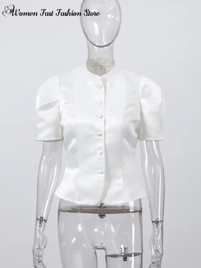 Manteau élégant à manches courtes et simple boutonnage pour femme, débardeurs unis à col rond, Nouve