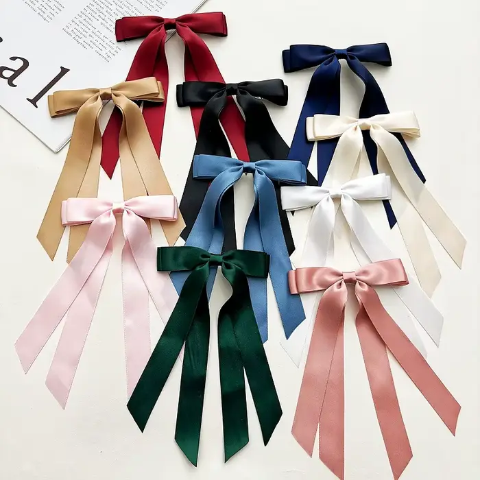 Pince à Cheveux Élégante en Satin pour Femme et Fille, Barrettes à Nministériels d, Ruban, Couleur U