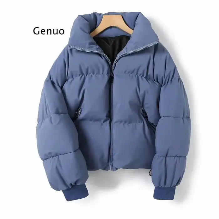 Veste épaisse rembourrée à col montant pour Femme, parka surdimensionnée, à la mode, Style Preppy, h