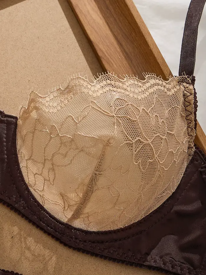 Dámske sexy vyšívané čipky spodná bielizeň Set, priedušná ultra tenká podprsenka, gombík dekorácie, spodná bielizeň, francúzska podprsenka, tangá sady