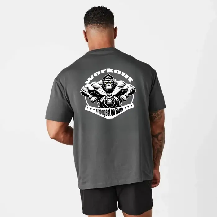 Gym Sport t-shirt hommes coton à manches courtes haut homme entraînement musculation t-shirt