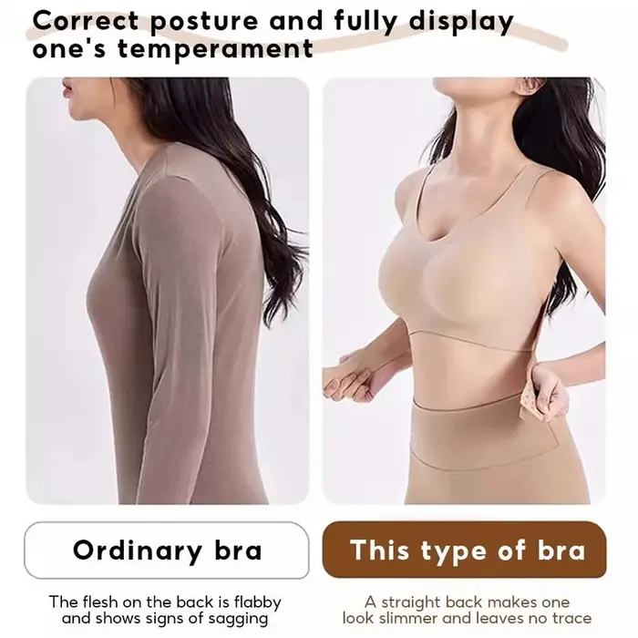Dámske bezšvíkové Bezdrôtová pozícia korektor podprsenka, kríž späť Push-up podprsenka, predná podpora, plné pokrytie, denné použitie