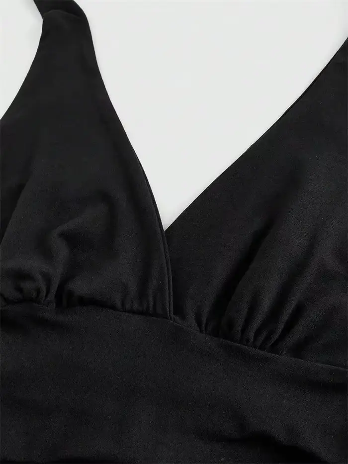 Top krátky chrbát V-neck leopard pre ženy sexy štýl a klub letné junior pletené polyester elastan