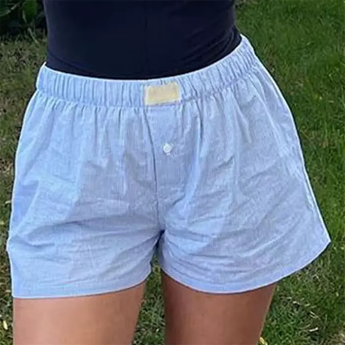 Short de pyjama Y2K pour femmes en polyester fin court baggy taille élastique pour sommeil confortable et moderne occasions spéciales