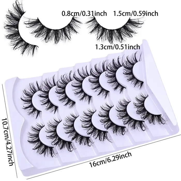 Faux cils de chat nickel é moelleux, 7 paires, look de support, contaminants, cils bouclés en D, fau