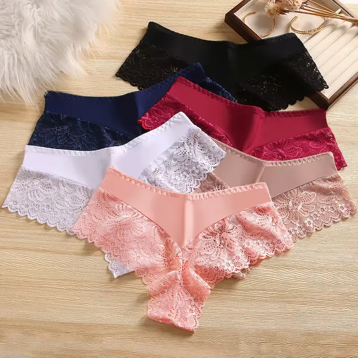 spodná bielizeň dámska bavlna a polyester s romantickou čipkou pre ženy, pohodlné a moderné pre špeciálne príležitosti
