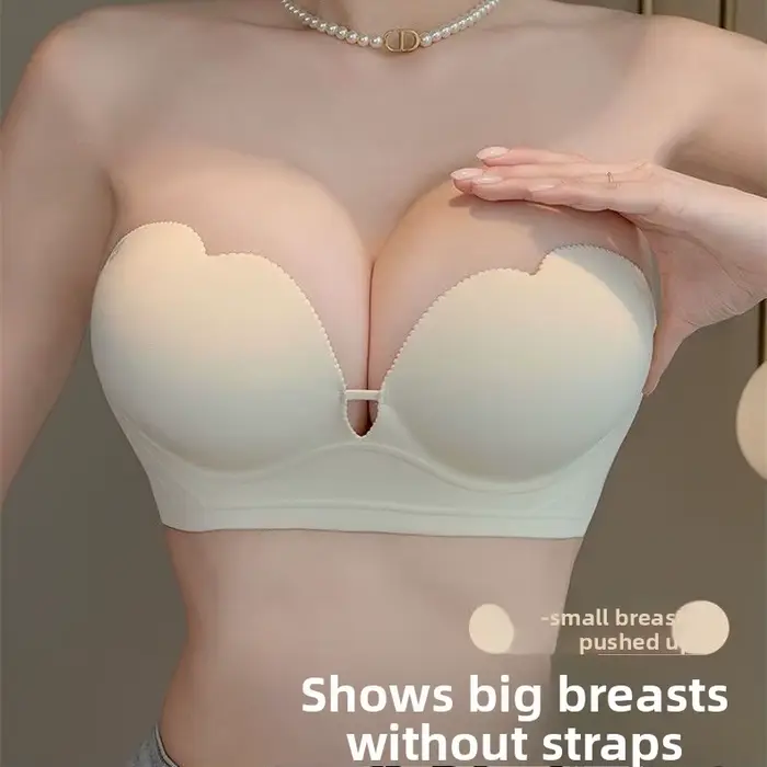 Ultra Push Up bez ramienok podprsenka, 10cm, protišmyková rukoväť, Palm Cap, bezdrôtový tubulárny Top, dámske Bustier, zdvíhacia podpora, svadobné spodná bielizeň