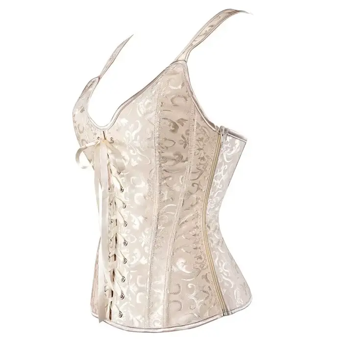 Corset rose pour femmes, bretelles, haut bustier Sexy, gilet, fermeture éclair, Lingerie, grande taille, gothique, victorien, Burlesque, Halloween, noir