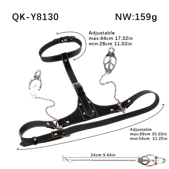 QKKQ – Prenosná BDSM erotická podprsenka s objímkou na bradavky, Nastaviteľné prsia Bondage, hrudné spojivo, pás pre ženy, hry pre dospelých