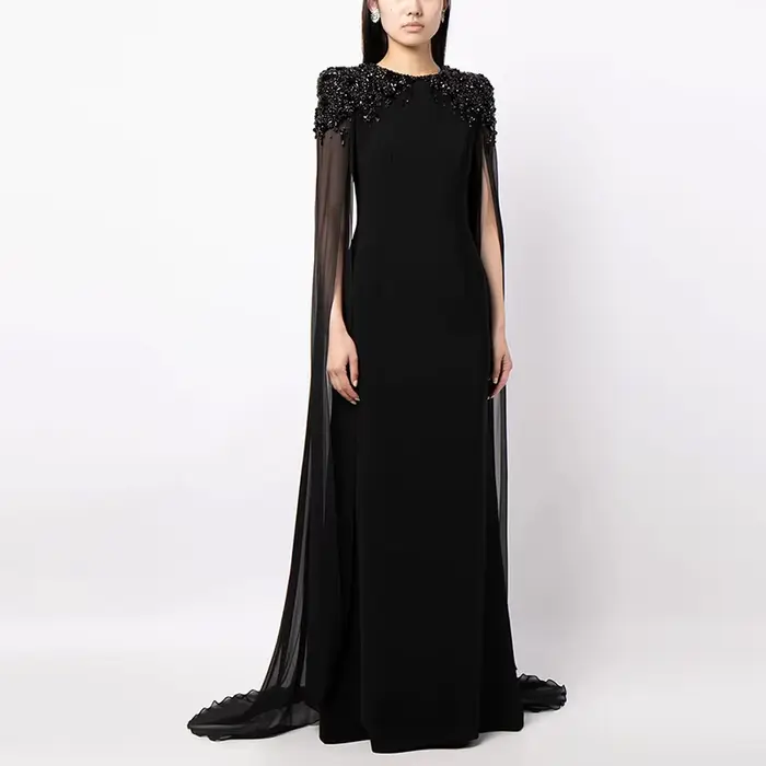HIGH STREET Nouvelle Collection 2026 Robe de Soirée Longue Maxi pour Femme à Manches Longues Ornée d
