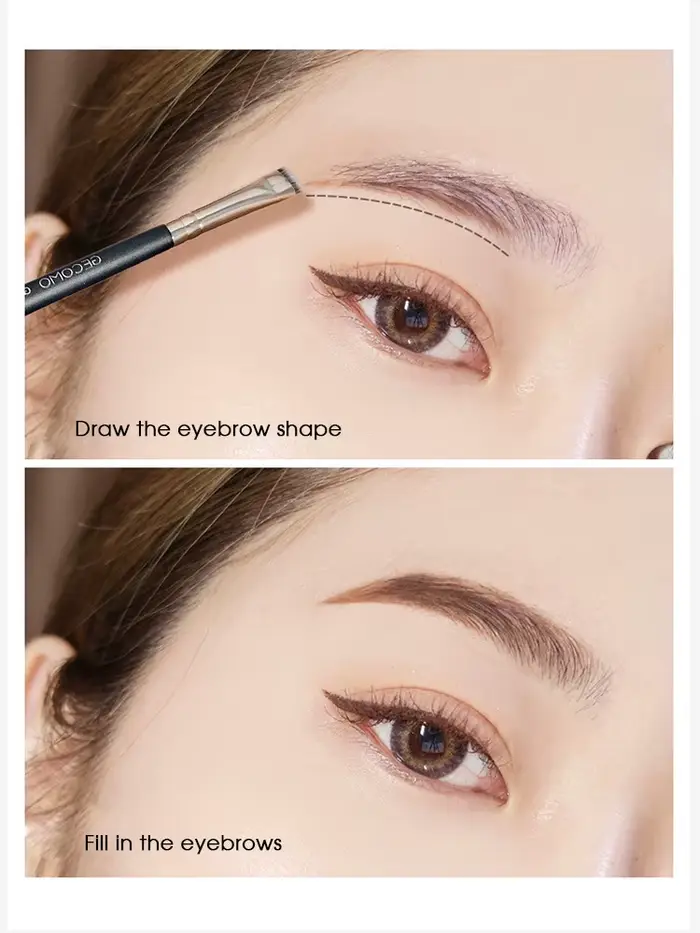 Brosse à Eyeliner, brosse à sourcils, ne mange pas de poudre, lame facile à tirer, brosse à tête pla