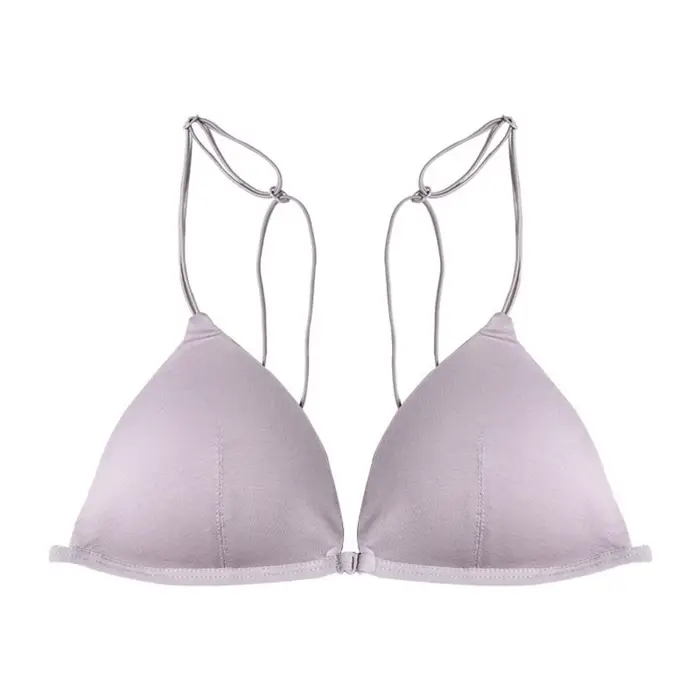 Soutiens-gorge triangulaires respirants pour femmes, soutien-gorge push-up sans fil, couleur unie, f