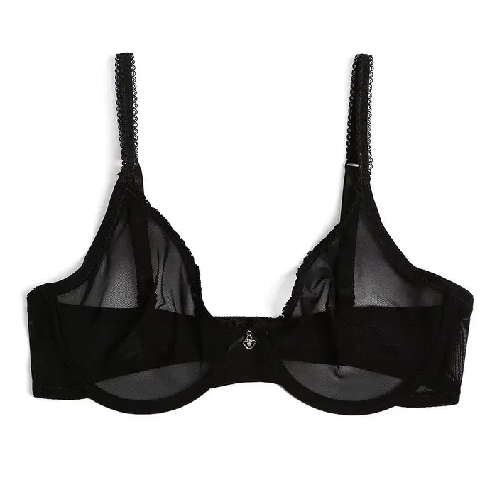 Nové ženy podprsenka dutá priesvitná sexy gázová sieťka transparentná ultra tenká