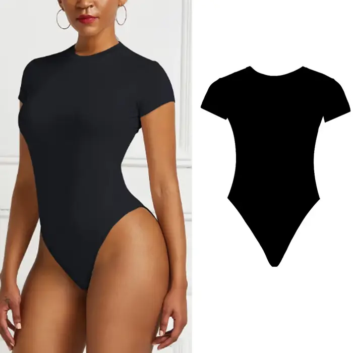 Dámske sexy letné priliehavé body v ležérnom štýle s krátkym rukávom