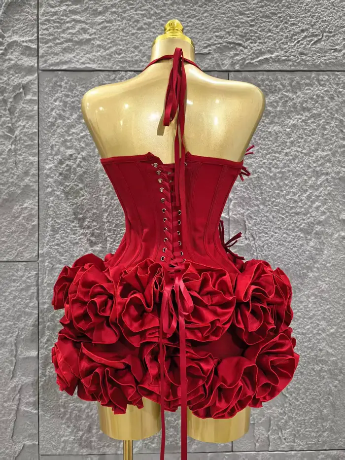 Elegantný štíhly luxusný narodeninový červený čierny obväzový outfit pre ženy Sexy lodičkové šaty na ples celebrít Klub dvojdielny set