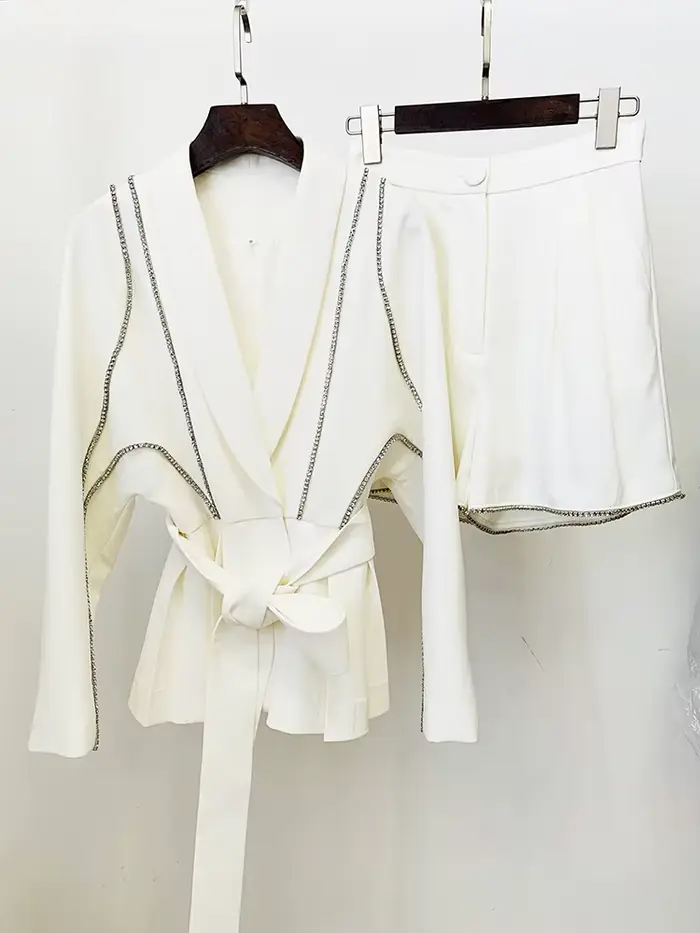 HIGH STREET Nouveauté 2026 Ensemble de costume de créateur pour femme, style défilé, avec blazer à m