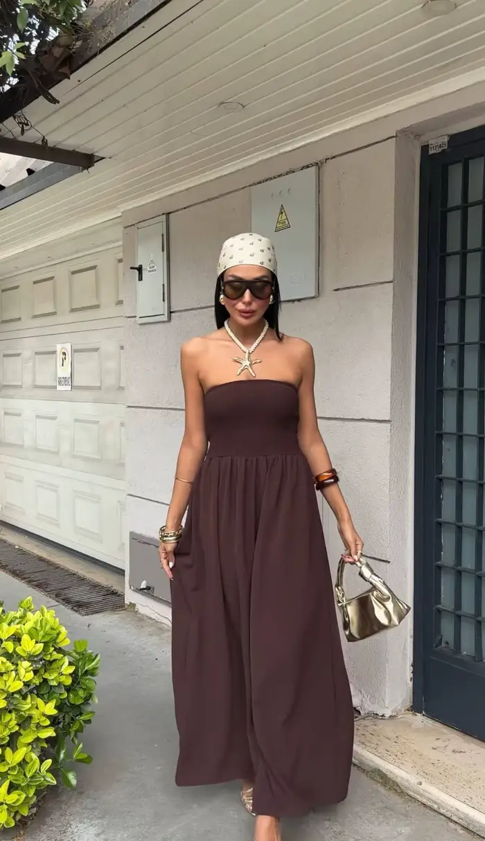 Robe Nová élégante sans manches pour femmes junior polyester ample longueur cheville occasions printemps automne